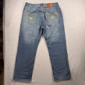 Phat Farm Jeans Mens 40x34 Classic Embroidered Streetwear Y2K Baggy Hip Hop VTG